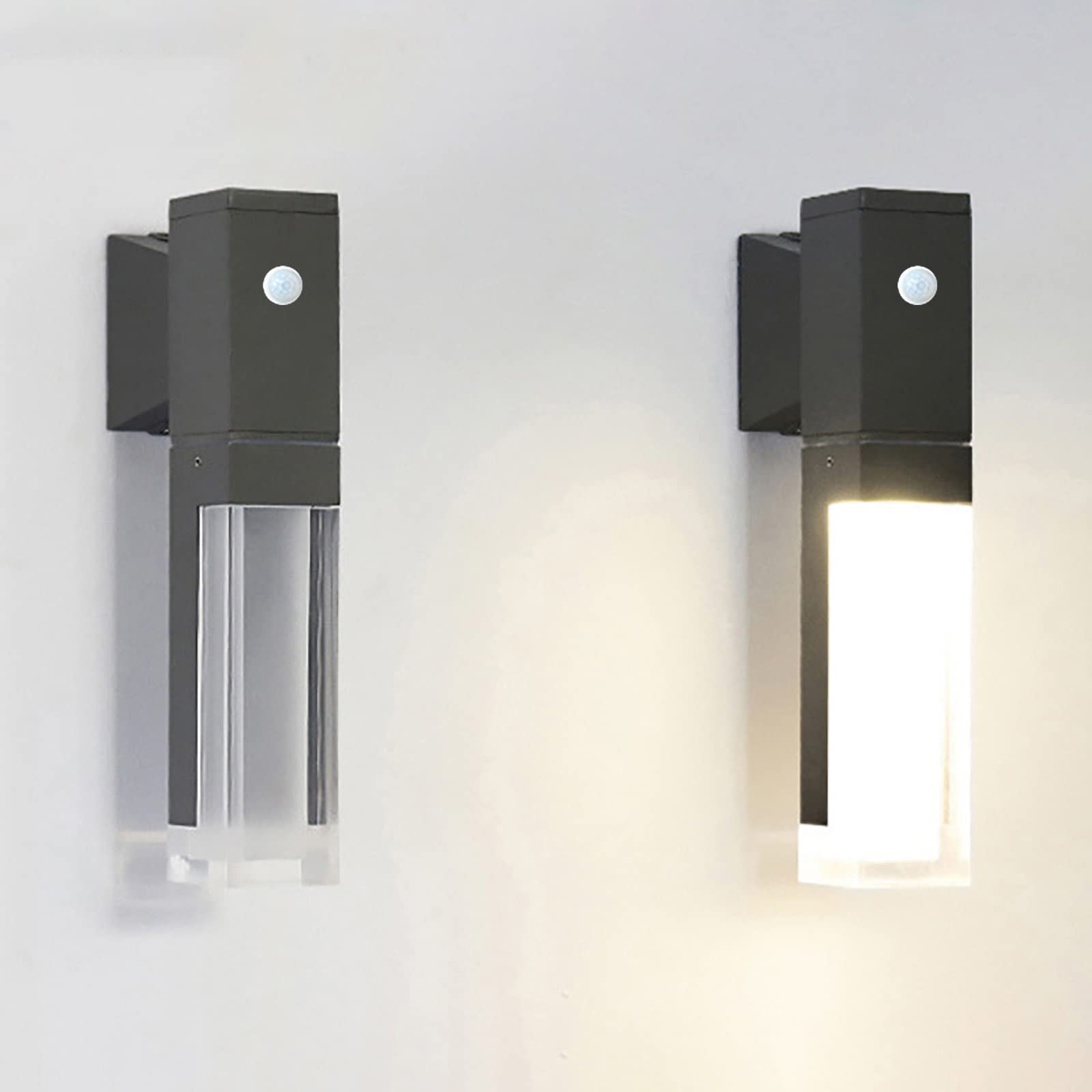 QYYZTQY Outdoor Garden Lights with Motion Sensor Outside Lamp PIR Induction 16W Sconces Mains Powered Exterior/Indoor Wall IP65 for Entrance Terrace Balcony (Warm White 3000K)