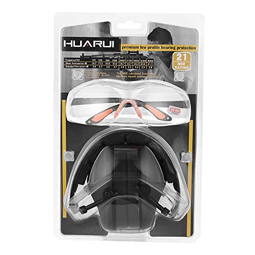 Gun Range Shooting Ear Protection Earmuffs For Shooting Ear & Eye Protection Safety Glasses Hearing Protective Combo （Black）… #TOP1