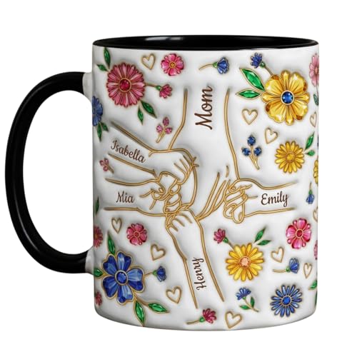 Taza personalizada para mamá con efecto 3D y nombres miniatura 1