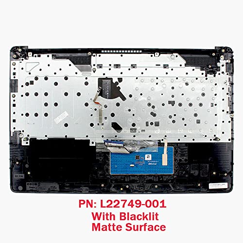 wzqrps Replacement Laptop Upper Case Palmrest Backlit Keyboard Non-PTP Touchpad Assembly Part for HP 17 by/CA L22749-001 Gray - Thumbnail 4
