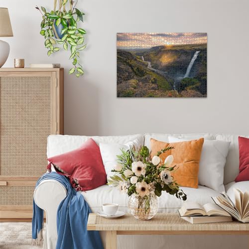 Puzzle 1000 pièces : La cascade Háifoss Islande Ravensburger France - vue 8