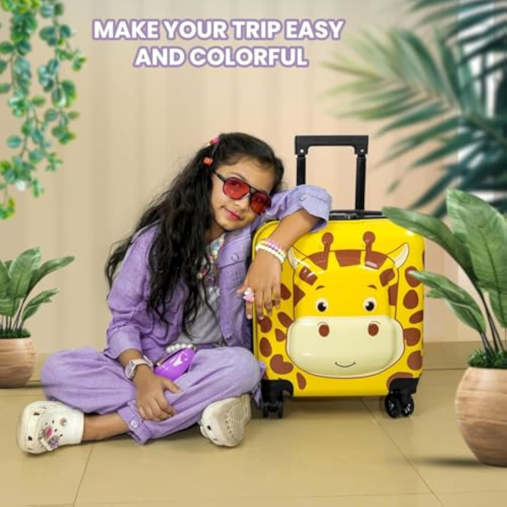 Storite Polycarbonate 8 Wheels 15 Inches Kids Trolley Bag