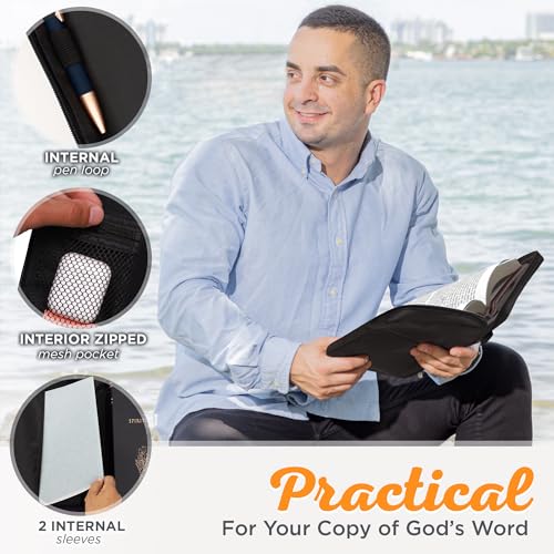 Image of Fish Fabric Medium Black Bible Cover