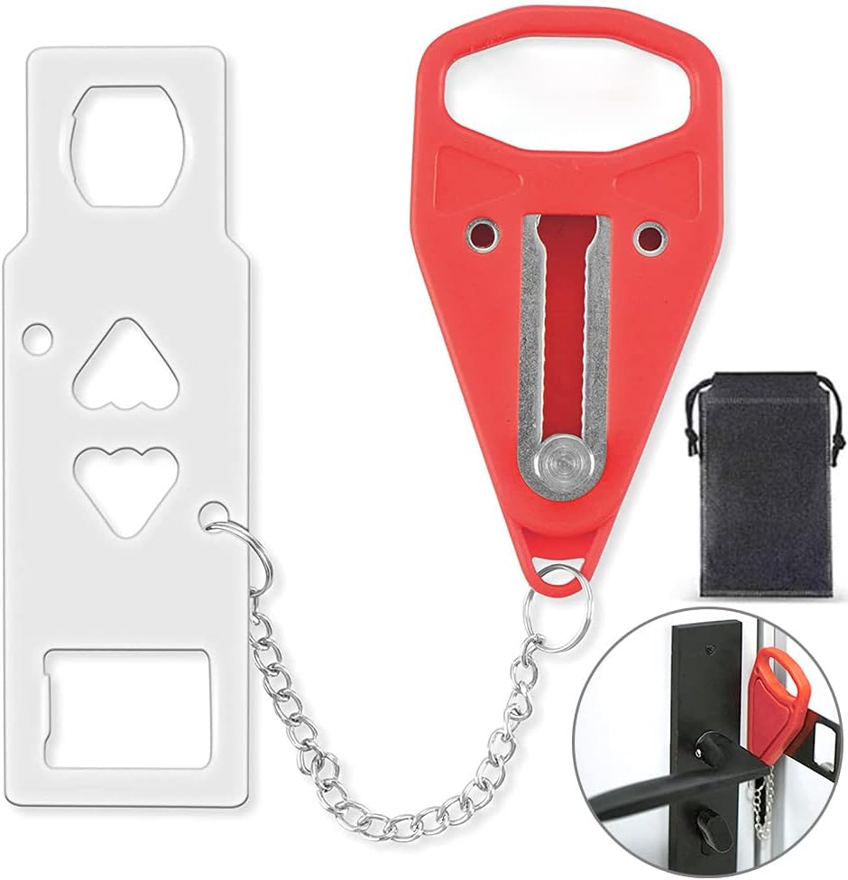 YouOKLight Portable Door Lock, Strong Multi Size Hotel Door Lock, Travel Door Stopper Lock for Additional Safety, Anti-Theft Door Security Device for Hotel, Dormitory, Home, Travel, School, Apartment