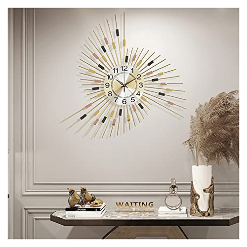 Horloge murale moderne en métal forgé relief 3D montre géante de luxe