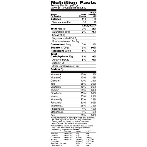 Lucky Charms, Marshmallow Cereal with Unicorns, Gluten Free, 19.3 oz