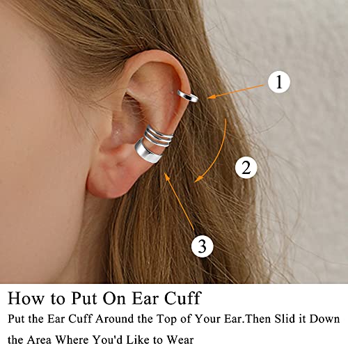 Jstyle 4Pcs 925 Sterling Silver Ear Cuff Simple Criss Cross Double Lines Ear Cuffs Non Piercing Minimalist Fake Helix Earcuff Cartilage Earrings D #TOP3