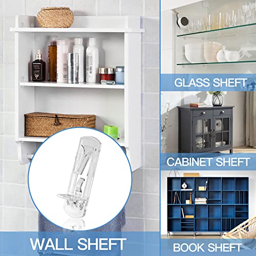 Jamiikury 10Pcs Locking Shelf Support Pegs, 5Mm Shelf Pins Clear Shelf Clips Plastic Shelf Pegs For Shelves, 5Mm Peg X 3/4" Thick Shelf #TOP6