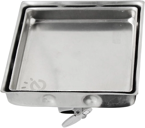 Ralo Oculto Square Invisível Anti Odor Aço Inox 304 10x10cm