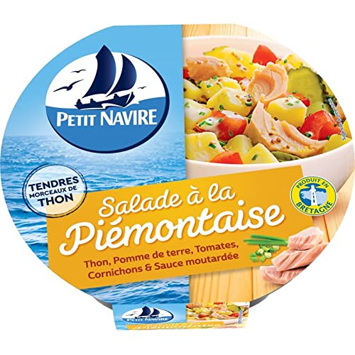 PETIT NAVIRE - Salade Piémontaise - Saveur authentique dans cette préparation de légumes et de thon équilibrée - 220g - Le Lot De 4