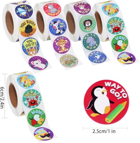 Image of 1000pcs Watercolor Mix Animal Stickers, Round Mix Animals Adhesive Sticker for Small Business Wedding Supplies Packing Stickers Gift Wrap (2, Mix Animal)