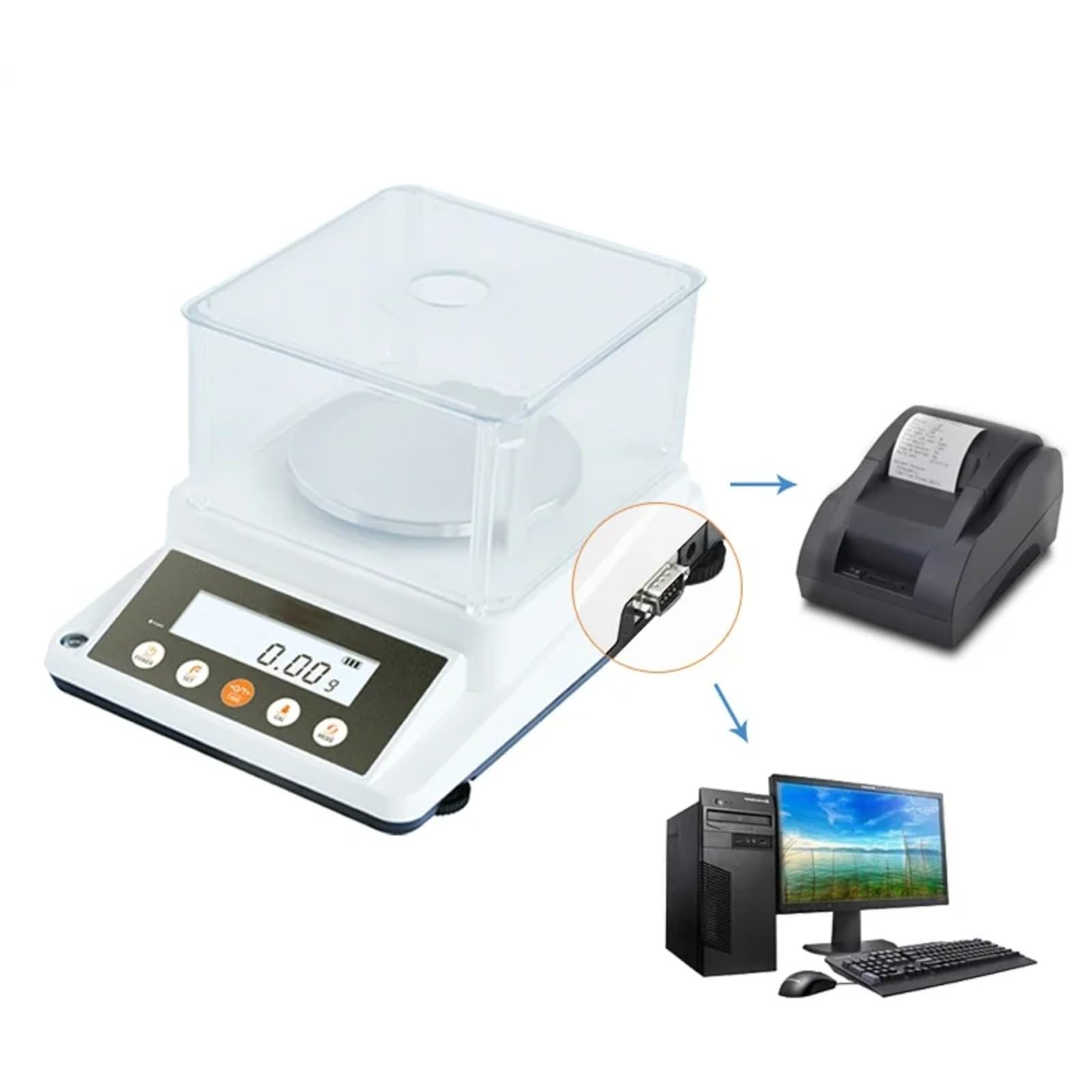 Balanza De Precisión De 310 G con Precisión De 0,01 G Y Calibración Externa para Laboratorio.610g 0.01g