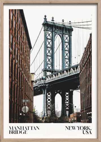 Poster Manhattan Bridge New York pour salon art mural USA 40x50cm