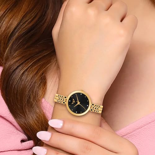 Image of WHITE BIRD Starlet Quartz Analog Dial Premium Stylish Metal Strap Watch for Girls-Women's