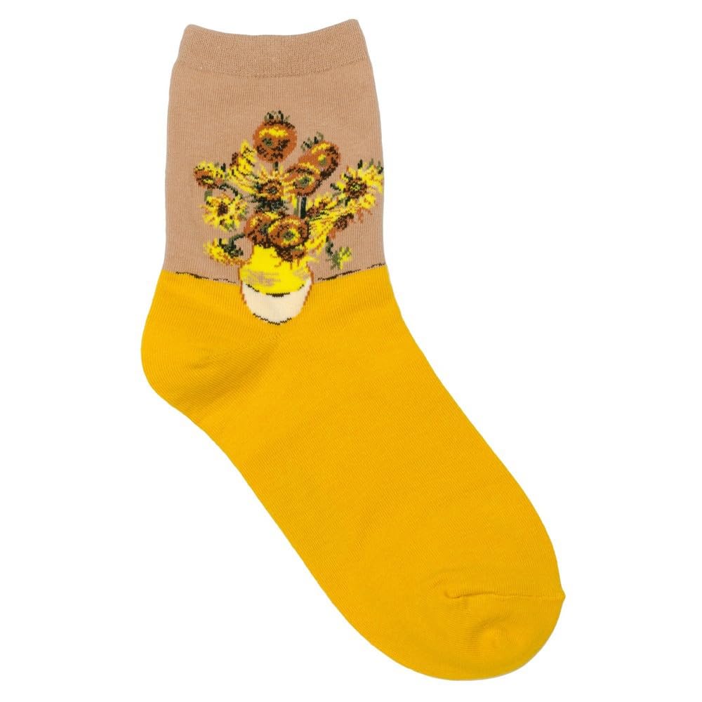 JOE COOL Unisex Cotton Blend Van Gogh Sunflowers Socks in Yellow