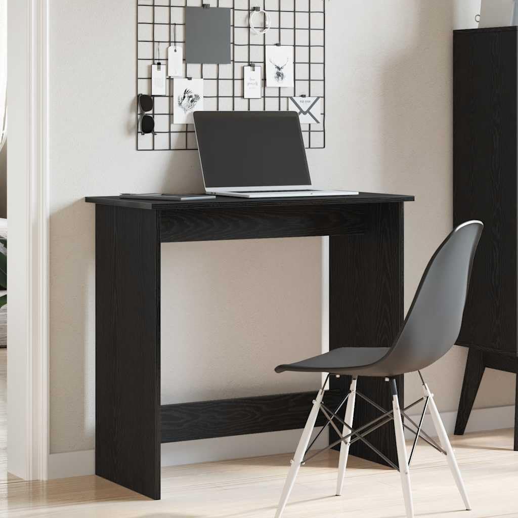 Escritorio negro de madera 80 x 40 x 75 cm, mesa compacta para PC con amplia superficie de trabajo para oficina, juegos y oficina en casa, secretario estable para portátil y monitor