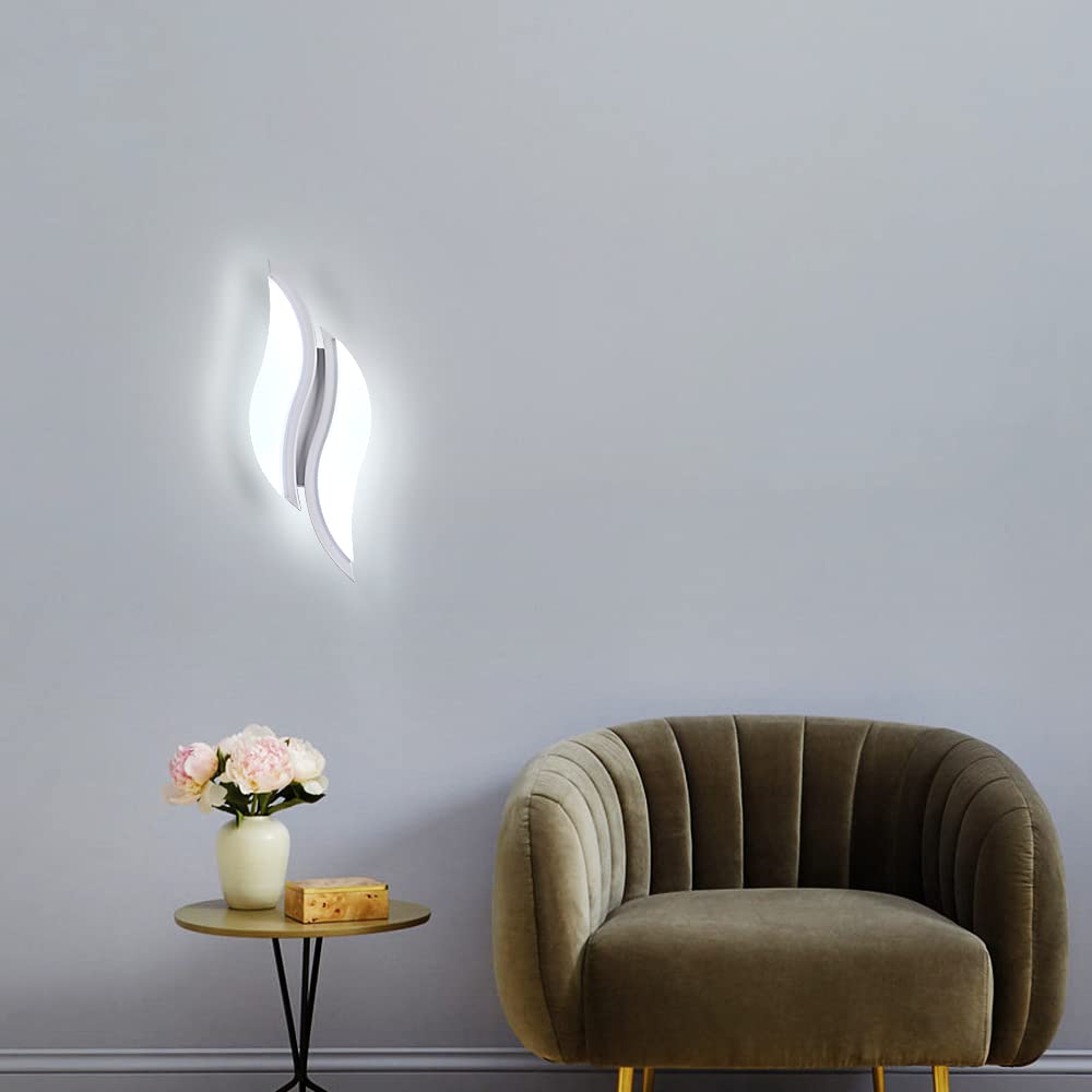 Goeco Applique LED da Parete Interno, Lampada 20W, Moderno in Acrilico per Camera da letto Soggiorno Bagno Corridoio, Luce Bianca Fredda 6500K