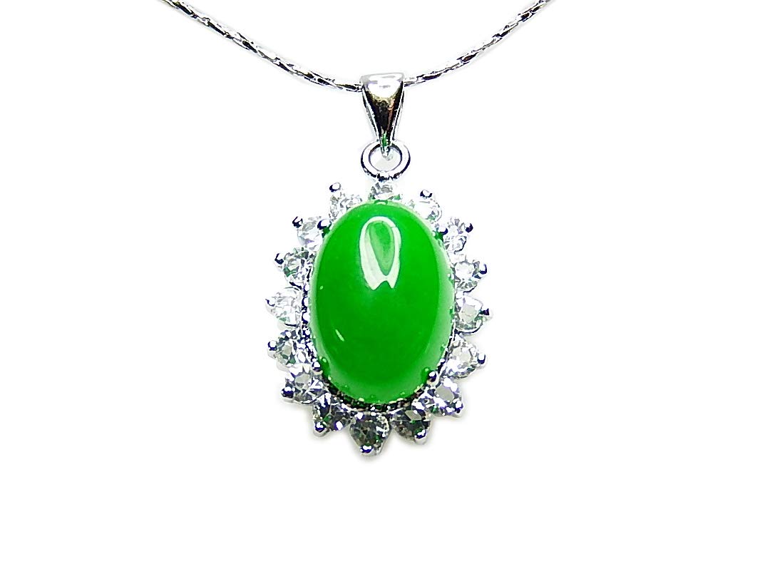 Amazon | 石街 きれい AAA マレーヒスイ 翡翠 楕円形 ネックレス 開運