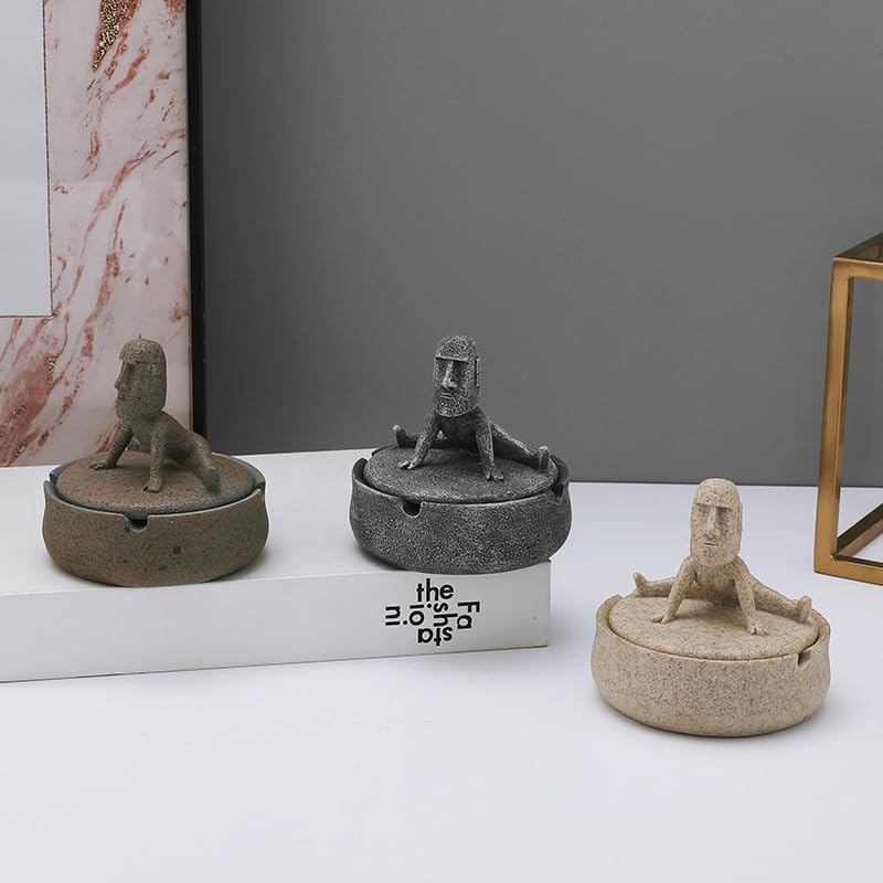 Amazon.co.jp: 灰皿 モアイ像 石像 Moai イースター 携帯灰皿 テーブル