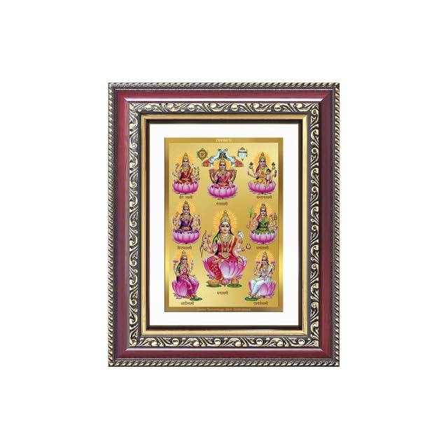 Image of DIVINITI Ashta Lakshmi | Eight Forms of Goddess Lakshmi Tabletop and Wall Frame in 24K Gold Plated Foil