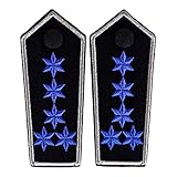  RescPol Schulterklappen 5 Sterne blau + Paspel silber