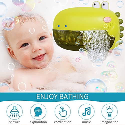 Grechi Dinosaur Bath Toys,Baby Bath Toys For The Baby Bathtub,Toddler Bath Toys Automatic Bubble Machine,Plays 12 Children’s Songs,Bath Toy Makes Great Gifts For Toddlers Age 2 3 Year Old Girl Boy #TOP1