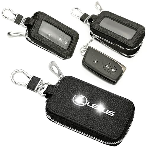 ブラガ LS460/600hL 後期 レクサス車 互換品 キーケース Lサイズ ブラック Lマーク & ロゴ エンブレム付 タイプ10 L1 透明カバー窓 回転フック付 スマートキー対応 牛革製