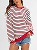PRETTYGARDEN Womens Striped Oversized Sweatshirt Color Block Crew Neck Long Sleeve Casual Loose Pullover Top Y2K Clothes #3