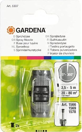 Gardena pulverizador 5-360 para emergentes 100 y 300 del sistema Aspersor y aspersores aéreos. Tobera, negro, 5337-20