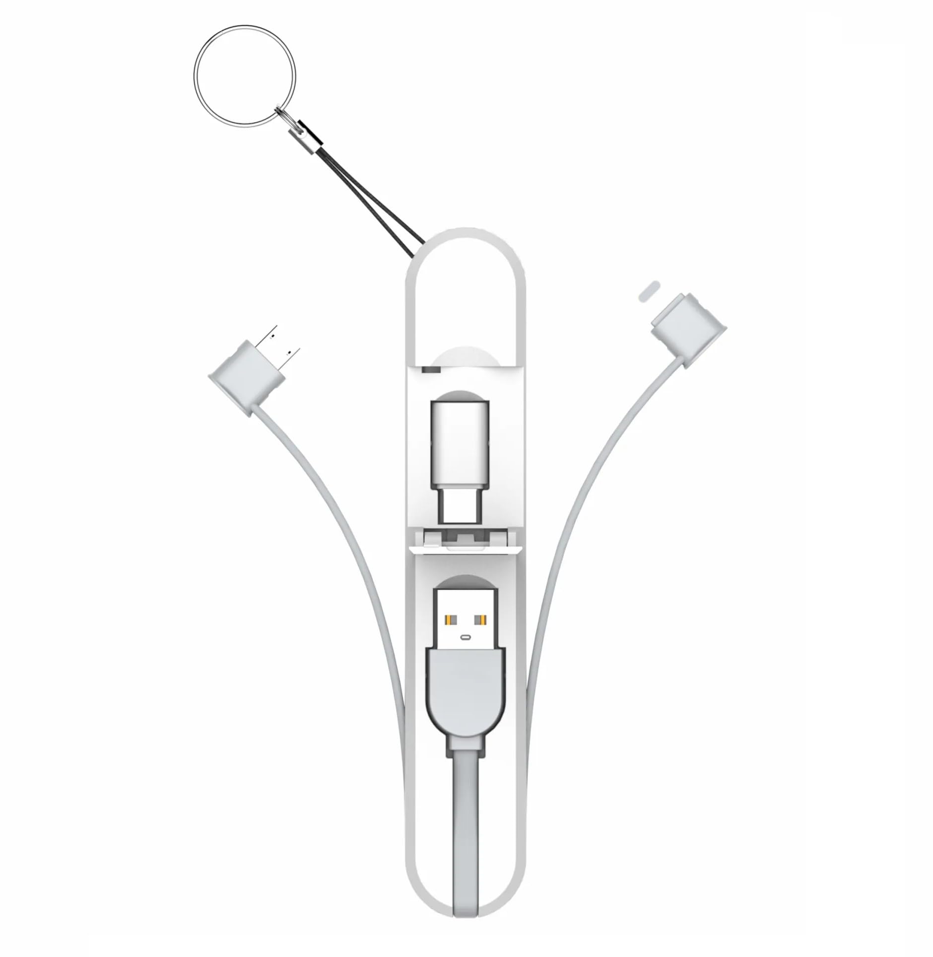 T TECLUSIVE 3.8A Portable 3 in 1 Fast Charging Multi Cable USB with iPhone Type C Micro | Anti-Bend Flat Wire Unbreakable Multiple Cables with Keychain | Foldable Mini Multi Charging Cable for Travel (B0CJ5FM7VX) Amazon Price History, Amazon Price Tracker