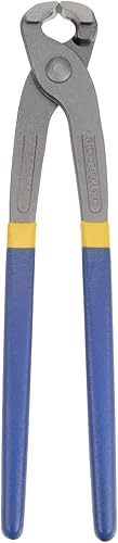 Miniatura 7 de HARFINGTON Alicates de corte de extremo de 9 pulgadas, alicates para hormigón de uñas, alicates extractores con mango de plástico azul amarillo para