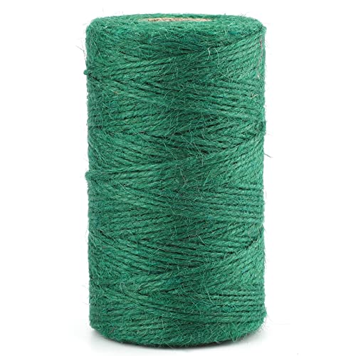 G2PLUS 100m Cuerda de Yute Natural Yute Twine 2mm-Cuerda Verde Manualidades Cuerda de jardinería Bricolaje para el hogar de 3 hebras para jardinería,Envoltura de Regalos,Plantas