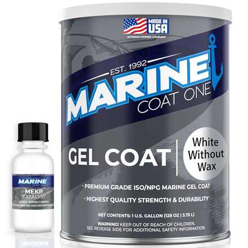 Marine Coat One Premium Gel Coat Without Color Pigments, White Without Wax (1 Gallon)