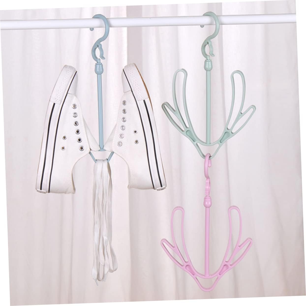 10pcs Windproof Double Hook Dry Shoe Rack Outdoor Hanging Shoes Hanger for Balcony Bathroom Outdoor Use Material Stylish