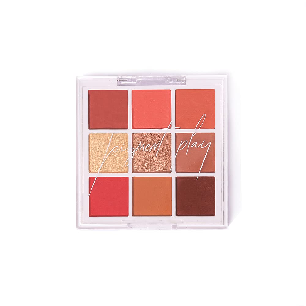 Pigment Play Playground Hero Shadow Palette 9 curated different shades,Matte,Pigmented shades,Shimmer Foils eyeshadow- Sunset Sands, 9gms-image-4