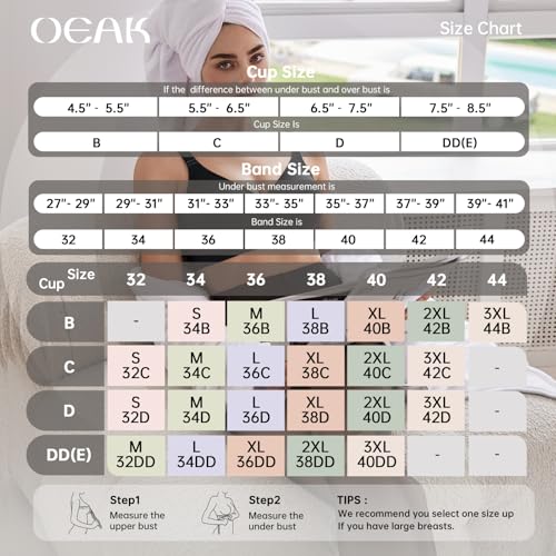 Image of OEAK Women Comfortable Jelly Bras No Underwire Seamless Full Coverage Bralette Buttery Soft Convertible Everyday Tshirt Bra