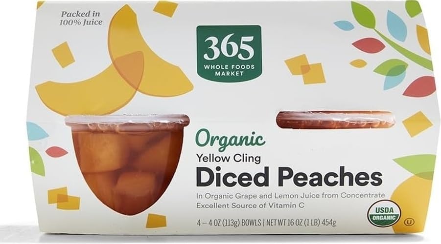 365 by Whole Foods Market, Organic Diced Peaches, 16 Ounce