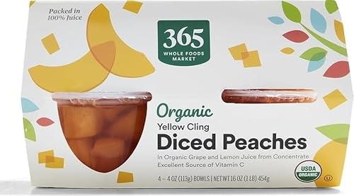 365 by Whole Foods Market, Organic Diced Peaches, 16 Ounce