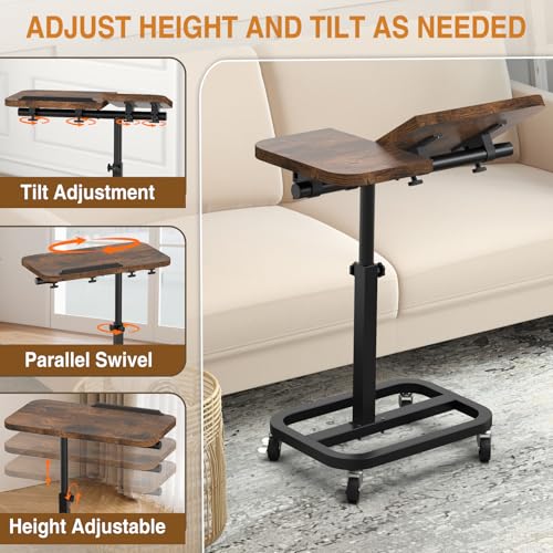 Portable Rolling Over Bed Laptop Desk, Adjustable Height and Tilt for Home by alentar - Used condition - Image 3