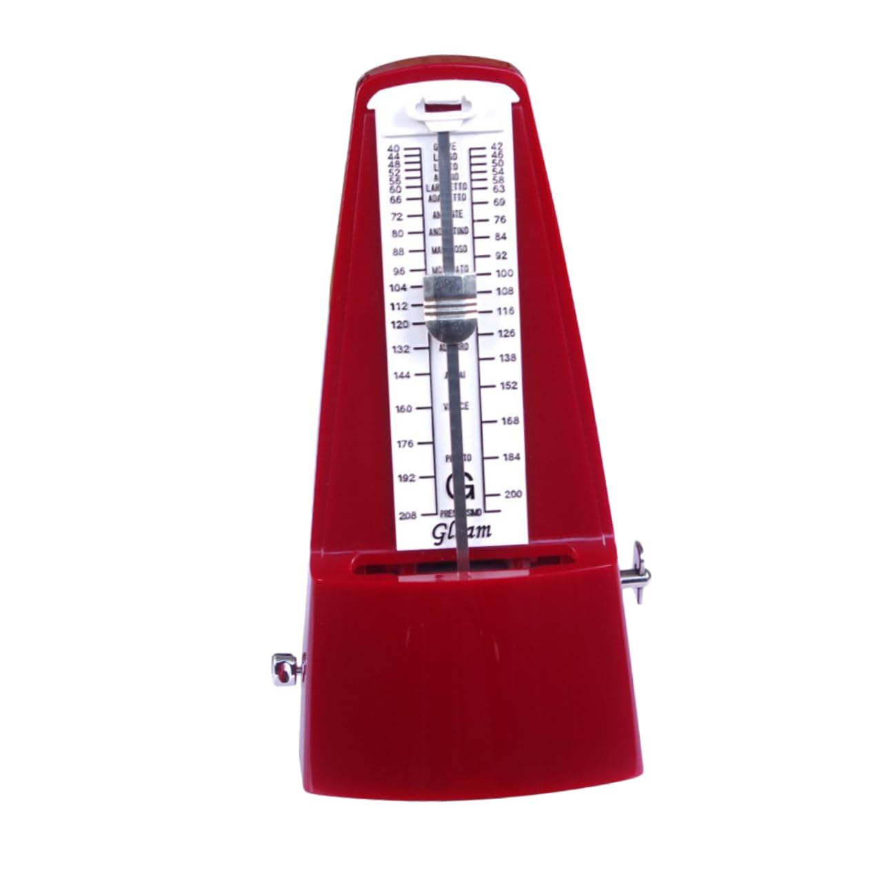 Métronome Mécanique à Clic Précis pour Piano, Rouge | Sonnerie de Cloche, Mécanisme à Remontage, Alliage Abs Pom Pps et Plaque en Fer
