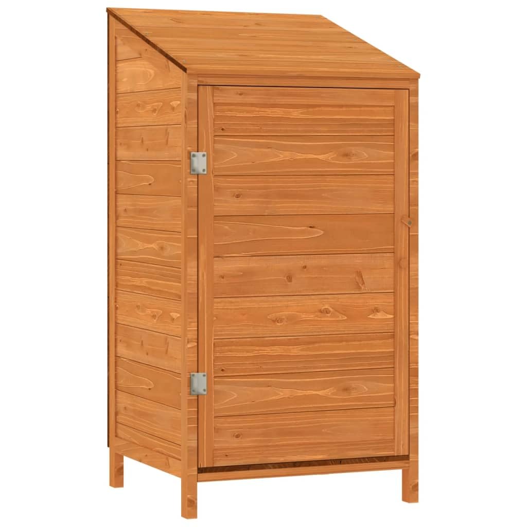 Geräteschuppen Braun 55x52x112 cm Gartenschrank aus Tannenholz - Kleines Gartenhaus aus Massivholz für Werkzeuge, Rasenpflege und Gartenutensilien im Außenbereich