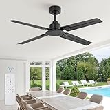 ZMISHIBO 48 Inch Ceiling Fan with Remote No Light, for Outdoor & Indoor Use, Small DC...