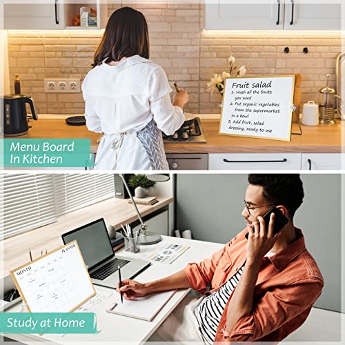 White Board, Jorking Dry Erase Calendar 16”X12” Magnetic Desktop Whiteboard With Stand, Monthly Whiteboard For Wall Portable Double-Sided Dry Erase Board For Kitchen, Office, School, Gift Idea, Golden #TOP5