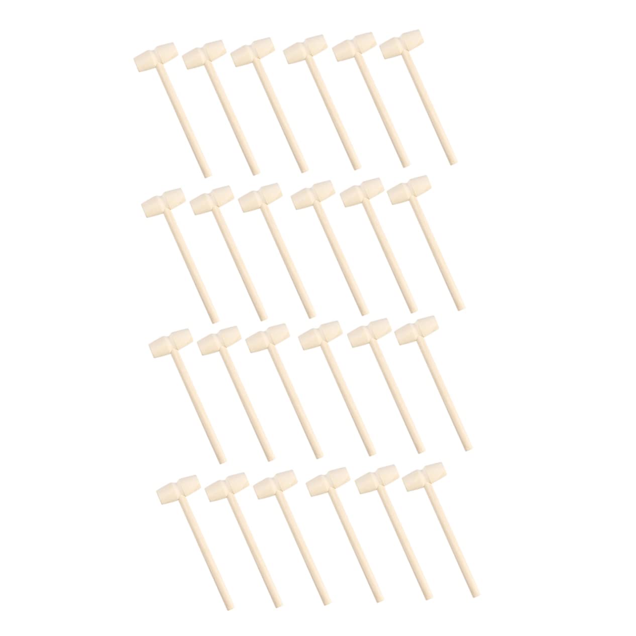 Toddmomy 24Pcs Mini Hammers Educational for Safe Wooden Mallets for Crafting Projects Enhances Grabbing Ability Hand Eye Coordination