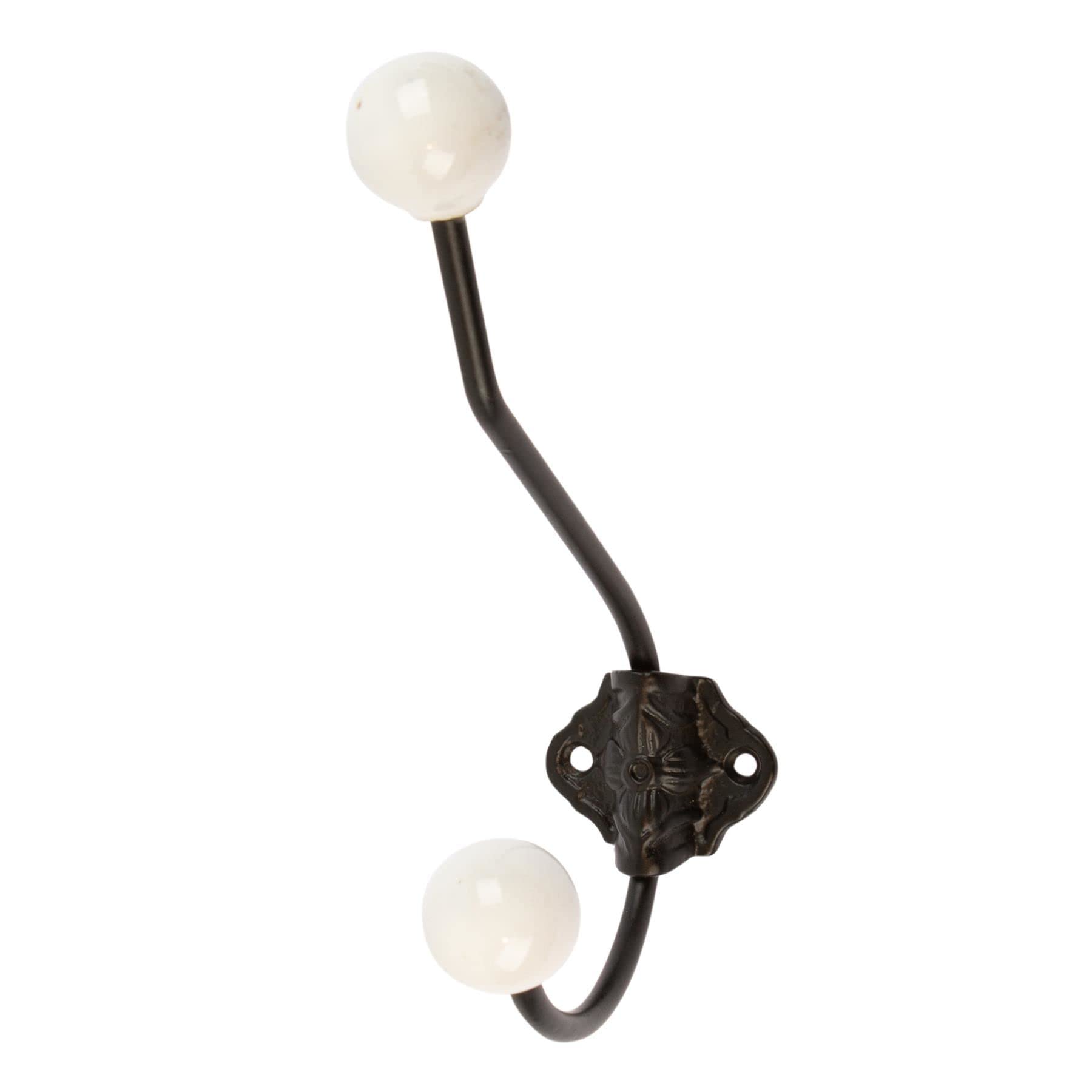 Hammer And Tongs White - Ceramic Ball Hat & Coat Hook - W50mm X H180mm