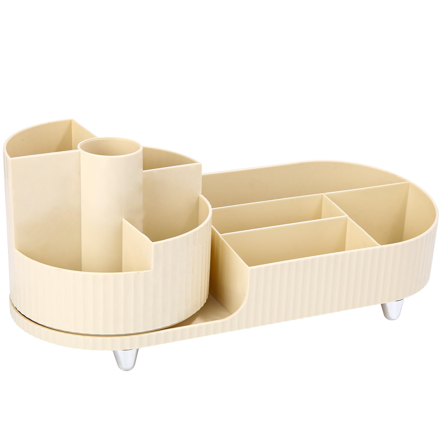 LEAZZLE Organizador de Maquillaje Multifunctional,con Organizador de Pinceles Giratorio 360°,Organizadores de Cosméticos para Tocador, Dormitorio, Baño