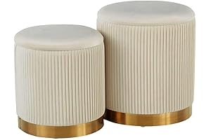Cream Ottoman Set Adds Storage and Style