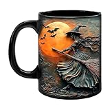Votre esprit d'Halloween avec cette tasse de sorcière, au design sculpté envoûtant fabriqué à partir de céramique de qualité supérieure pour la durabilité et le charme festif