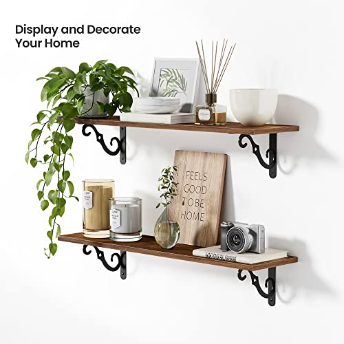 Muxx.Stil UWS01FG01 Floating Shelves, Long Wall Shelves Set Of 2, 31.5 Inch Wall Mounted Shelves With Brackets For Bedroom thumb #8