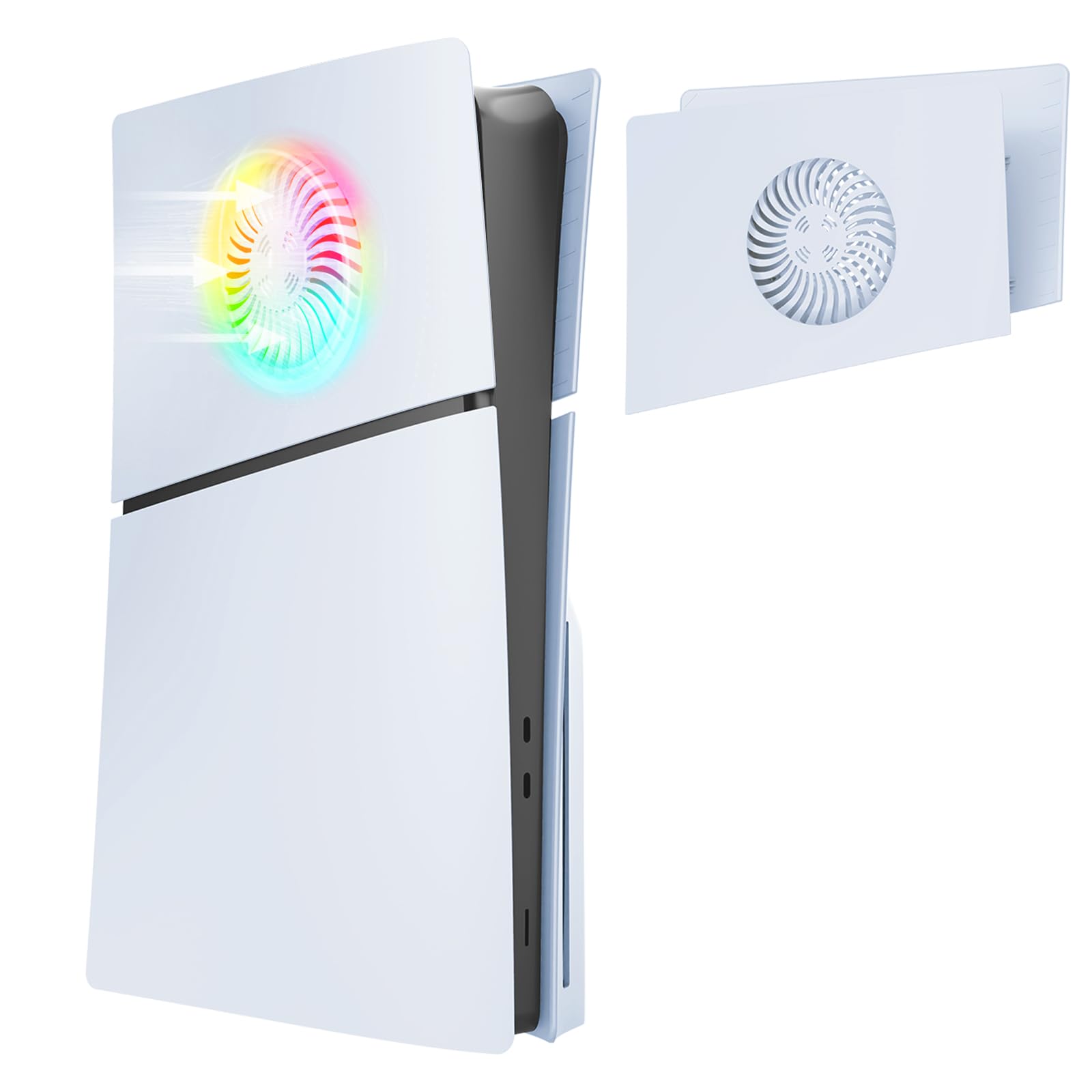 Obudowa Płyta do PS5 Slim Konsoli, Górna Połowa Pokrywy z Otworami Wentylacyjnymi Wymienne Płyty Boczne Akcesoria Lewe i Prawe do PS5 Slim Disc/Digital Edition